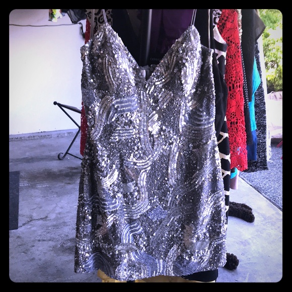 Sean Collection 100% Silk, Hand-Beaded Mini Dress - Picture 2 of 5